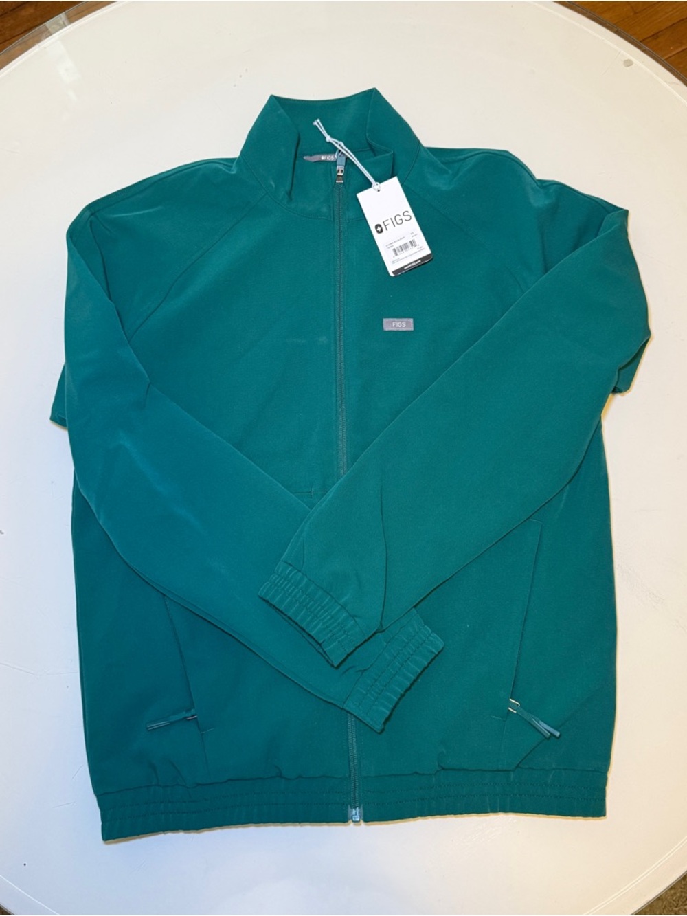 Figs Teal Lightweight Zip Jacket